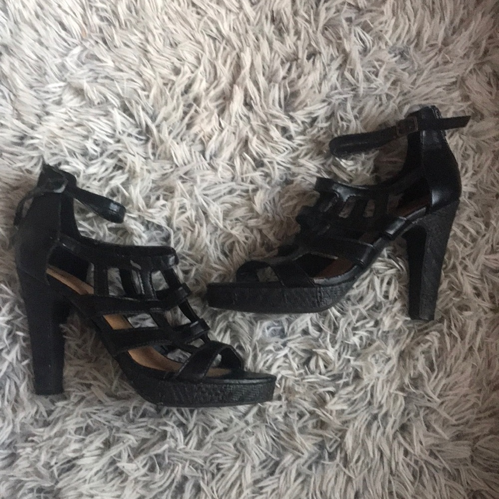 Mission black 3 inch heels size 8.5
